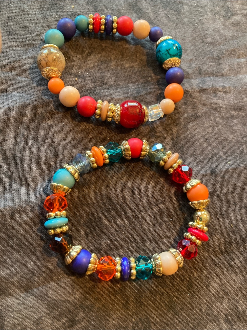 Colorful Beaded Stretch Bracelet Set - Multicolor